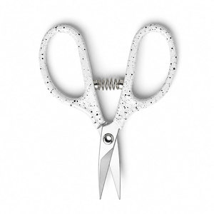 Ciseaux à cheveux en acier inoxydable avec manche blanc moucheté, lame tranchante, pour droitiers, taille moyenne, pliables, légers, outil de coupe - Product Image 4