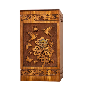 AYAANS Rosewood wooden Hand Carved Wooden Hot Selling cremation Urn Box for Adult Ashes Wholesale Cremation Urns (6X6X11)IN - Product Image 3