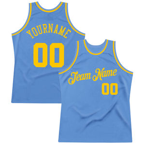 Maillot de basket-ball surdimensionné, nouveau, en sublimation, vente en gros, bleu et jaune, tissu en maille respirant, uniforme de basket-ball pour hommes - Product Image 1