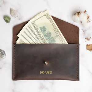 Space <b>Saving</b> Leather <b>Wallet</b> Portable Long Envelope <b>Money</b> Pouch Clutch Pack Elegant Coin Purse Nested Card Holder for Cash - Product Image 2