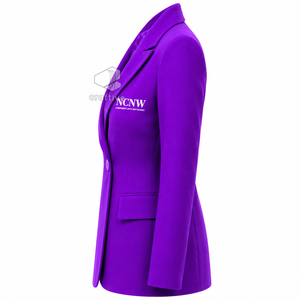 NCNW Sorority Women's Single Breasted Blazer Embroidered Notch Lapel Tailored Office Business <b>Suit</b> Jacket Formal Workwear - Product Image 3