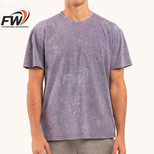 T-shirt Homme Lavé à l'Acide Très Vendu, Respirant, Style Urbain, 100% Coton Tricoté Léger - Product Image 1