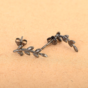 Pendientes de Plata de Ley 925 con Diseño de Hoja Minimalista, Chapados en Rodio Negro, para Uso Diario, Joyería Fina para Mujer, Novedad 2026 - Product Image 5