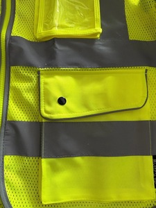 Chaleco de Seguridad Reflectante Amarillo Lime de Alta Visibilidad, Transpirable, con Cierre y Múltiples Bolsillos, para Guardias de Seguridad, Patrullaje y Trabajo - Product Image 6
