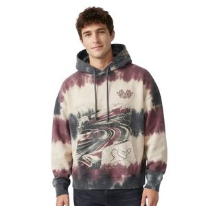 Custom Graphic Cotton Men <b>Tie</b> Dye Hoodies Retro Wash Oversized Pullover Casual Streetwear Drop Shoulder <b>Vintage</b> Relaxed Hoodies - Product Image 4