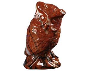 Estatua de águila de jaspe rojo natural tallada a mano, figura de pájaro de cristal para decoración del hogar, oficina y colección - Product Image 1