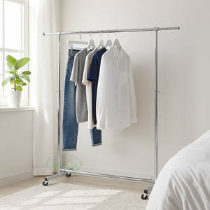 High Quality Modern Industrial Design <b>Chromed</b> Single Heavy Duty Garment Rack Essential Home Household Item - Product Image 1