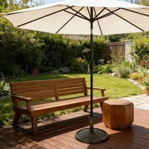 Ombrellone da Giardino con Struttura in Acciaio e Palo in Acciaio Inossidabile, Raggio di 3m - Product Image 1