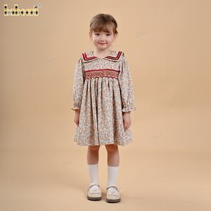 Vestido de Terciopelo Floral con Bordado a Mano para Niñas, con Ribete de Terciopelo - ODM, Otoño, 100% Algodón, DR4485 - Product Image 6