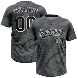 Venta al por Mayor Directa de OMMIZ INDUSTRY, Jersey de Softbol Unisex Personalizado con Patrón 3D en Negro y Blanco, Homenaje al Servicio, Dos Botones - Product Image 6