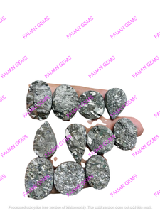 Pyrite naturelle de qualité AAA, cabochon druzy, cristal de guérison, pierre précieuse en vrac, bijoux faits à la main, certifiée par un tiers FAIJAN GEMS - Product Image 3
