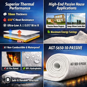 <span class=keywords><strong>Isolation</strong></span> pour <span class=keywords><strong>maison</strong></span> passive, 10 mm <span class=keywords><strong>d</strong></span>'aérogel, ignifuge A1, faible conductivité thermique pour bâtiments zéro énergie - Product Image 2