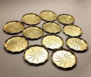 Art Deco Line Brass <b>Coaster</b> Set Luxury Round <b>Drink</b> <b>Coasters</b> Premium Table Protector Elegant Barware Home Decor Gift - Product Image 6