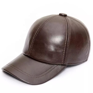 Professional Manufacture Customized Logo <b>Men</b> Leather <b>Flat</b> Top <b>Caps</b> Hats Top Low MOQ Baseball <b>Cap</b> - Product Image 2