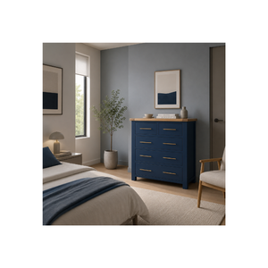 Meilleures ventes - Collection CASCAIS RANGE - Armoire haute en bois avec 5 tiroirs - Commode en bois - Meubles de chambre à coucher - Product Image 1