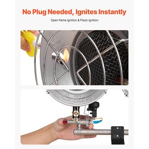 Riscaldatore a Propano da 30000 BTU con Riscaldamento Radiante a Infrarossi a 180 Gradi, 3 Impostazioni di Calore per Pesca sul Ghiaccio - Product Image 5