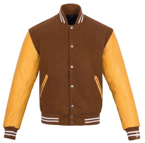 High Quality Letterman Varsity <b>Jackets</b> Wool Body Genuine Leather Sleeves Stand Front Waterproof Winter Wear <b>Smart</b> Stylish Men's - Product Image 2