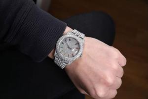 Premium Hip Hop <b>Wristwatch</b> – Full Stone Diamond Look Bling Watch - Product Image 4