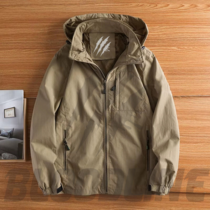 Men's Color Blocking <b>Waterproof</b> Breathable Windproof Puffer <b>Jacket</b> with Zipper Closure Casual Winter Regular Fit Polyester Shell - Product Image 5