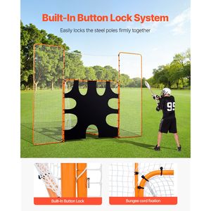 Porta da Lacrosse 3-in-1 in Acciaio 12x9 piedi con Bersaglio e Rebounder per Allenamento, Montaggio Rapido e Semplice, per Uso in Giardino - Product Image 3