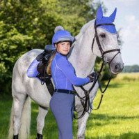 Horsekraft Haut de sport pour femme à manches longues en polyester, couleur unie, avec fermeture éclair, protection UV, anti-transpiration, pour l'équitation