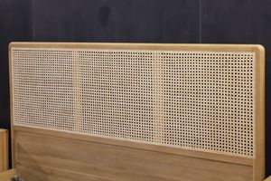 Ananta Solid Teak Wood <b>Bed</b> Frame & Rattan Headboard <b>Queen</b> <b>Size</b> Bedroom Furniture - Product Image 3