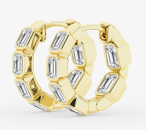 <b>Hoops</b> <b>Earrings</b> Diamond <b>Earrings</b> Gold and <b>Silver</b> <b>Earrings</b> Lab Grown Diamonds <b>Earrings</b> <b>Hoops</b> Fine Jewelry for Women - Product Image 5