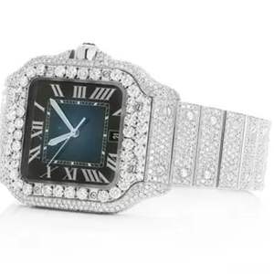 Montre de luxe personnalisée de haute qualité, sertie de diamants de laboratoire, en acier inoxydable, de la meilleure qualité, pour hommes - Product Image 4