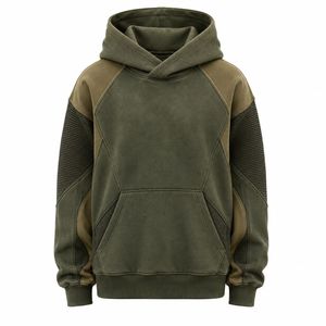 Men's Autumn Hooded Fleece Sweatshirt <b>Raglan</b> Sleeve Regular Fit Pocket Casual Solid Color Breathable Knitted Hoodie 100% Cotton - Product Image 1