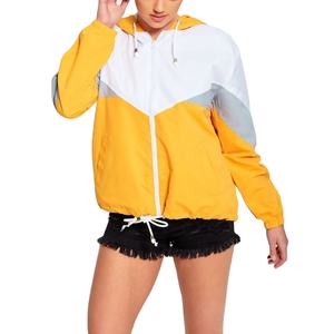 Chaqueta cortavientos para mujer al por mayor tela de poliéster personalizada alta calidad oversize capucha larga cortavientos de nailon colores sólidos - Product Image 4