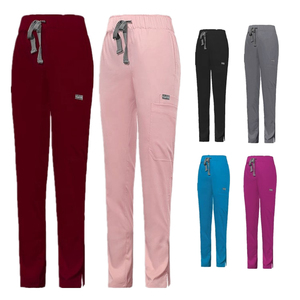 <b>Scrub</b> Pants Stretchy Hospital Uniform Joggers In Various Colors Reusable Soft Material With Large Pockets For Phones - Product Image 1