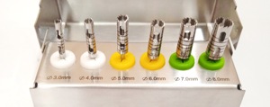 Juego de Fresas de Trepanación para Implantes Dentales 3.0mm 4.0mm 5.0mm 6.0mm 7.0mm 8.0mm Kit de Instrumentos Quirúrgicos Manuales 6 Piezas Fresas de Trepanación Largas - Product Image 2