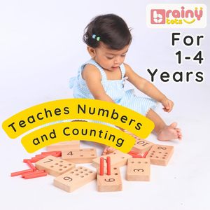 Bloques de números de madera Brainy Tots con palitos rojos, juguete educativo de matemáticas para niños, aprendizaje de conteo y aritmética - Product Image 3
