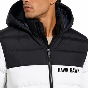 Custom <b>Men</b>’s Puffer <b>Jacket</b> Custom Solid Color <b>Hooded</b> Quilted Winter <b>Jacket</b> Full Zip Outdoor Coat Premium Quality <b>Jacket</b> - Product Image 4
