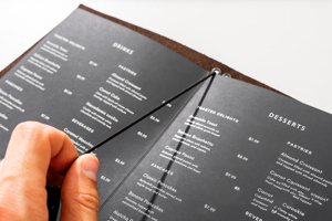 Customized Genuine Leather Menu Holder Luxury Restaurant Menu <b>Folder</b> Real Leather Menu Cover Cafe <b>Binder</b> LMC-0143 - Product Image 4