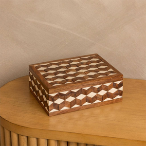 Caja de Almacenamiento de Joyas con Incrustaciones de Hueso, MDF, Hueso de Camello, Colores Personalizados, Tamaño Personalizado - Product Image 6