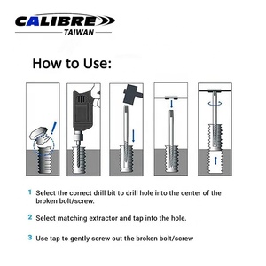 Jeu d'extracteurs de vis cassées TAIWAN CALIBRE 6 pièces, de 1/8 à 1 pouce, extracteur de vis - Product Image 2