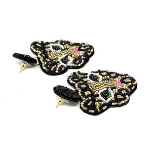 Pendientes Colgantes Multicolor con Diseño Floral de Cuentas de Semilla y Estampado de Leopardo, Estilo Bohemio, Atrevido, con Corte de Pera, Unisex, de Moda, para Fiestas - Product Image 3