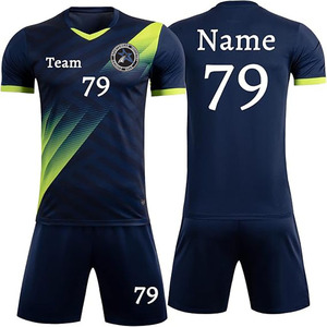 Ensemble d'uniformes de football personnalisables, respirants, grandes tailles, 100 % polyester, séchage rapide, manches courtes, unisexe, adulte, toutes saisons, service OEM - Product Image 3