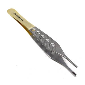 Pinzas Adson para Tejidos Marrones de Acero Inoxidable con Mango Dorado Recto, Instrumento Quirúrgico de Calidad Premium, 6 Pulgadas - Product Image 6