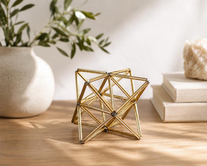 Handmade Golden Merkaba Star Sculpture Star <b>Decorative</b> Ornament with Elegant Gold Finish for Tabletop <b>Space</b> Home <b>Decor</b> Office - Product Image 3