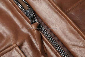 Blouson aviateur A2 vintage vieilli pour homme en cuir véritable ciré avec revers, en cuir de vachette pleine fleur jaune - Product Image 6