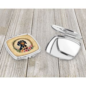 กระจกแต่งหน้าพกพาพับได้ขนาดกะทัดรัดลายดอกไม้ดัชชุนสำหรับผู้หญิงและเด็กผู้หญิง - Product Image 3