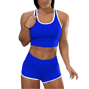 Ensemble 2 pièces imprimé pour femme : Crop Top et Short – Respirant, Séchage Rapide, Spandex, Polyester – Idéal pour l'Automne, l'Été, la Détente, le Yoga, la Gym et le Sport - Product Image 4