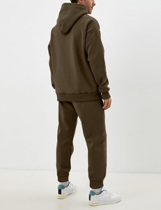 Ensemble de survêtement décontracté pour homme en polaire unie avec capuche, deux pièces, respirant, en coton écologique - Product Image 2