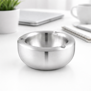 Cenicero Redondo Portátil de Acero Inoxidable de Primera Calidad para Hoteles y Salones, Resistente, Sin Humo, con Acabado Moderno y Lujoso - Product Image 1