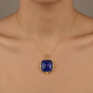 Collier minimaliste en laiton plaqué or 18 carats pour femme, avec pendentif mode et pierre précieuse, idéal pour le quotidien, cadeaux de mariage et d'anniversaire, vente en gros - Product Image 3