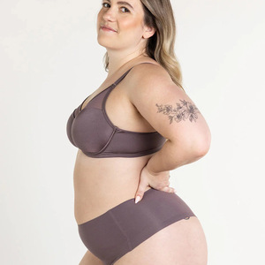 Women's <b>Wire</b>-Free Full Cup <b>Bra</b> Solid Color Adjustable Straps Racerback Closure Comfort-Fit Seamless Knitted - Product Image 5