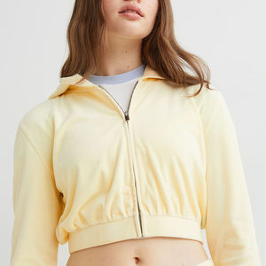 Wholesale High Quality Long Sleeves Tracksuit Cropped Logo Blank <b>Yoga</b> Crop Top Pullover <b>Sweatshirt</b> Custom Womens Hoodies - Product Image 1