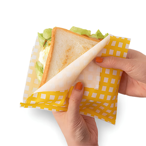 Sacs à hamburger en papier kraft en gros, pochettes à sandwich pour la restauration à emporter, directement de l'usine - Product Image 1